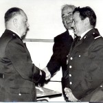T. Huggenberger, le maire Seiler A. et J. Rein lors de la passation de commandement.