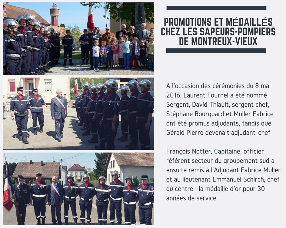 Promotions et médaillés chez les Sapeurs-Pompiers de Montreux-Vieux