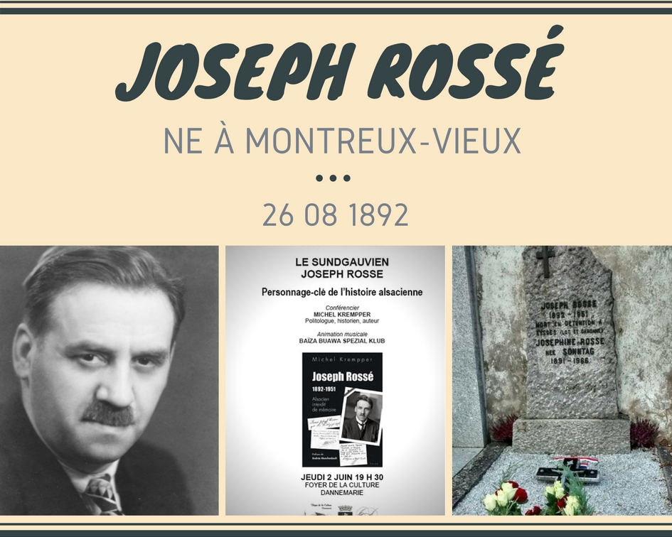 Joseph Rossé député né à Montreux-Vieux